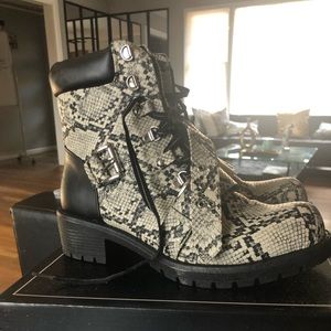 Snake skin look boots